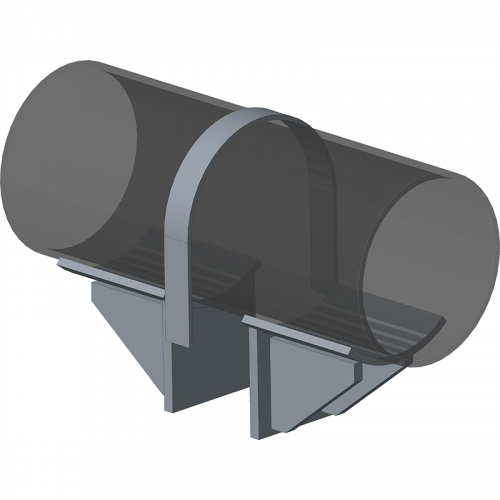 Опора неподвижная хомутовая с дополнительными упорами для тепловых сетей ТС-669.00.00 325х167х270 мм Серия 5.903-13 выпуск 7-95 12,1 кг