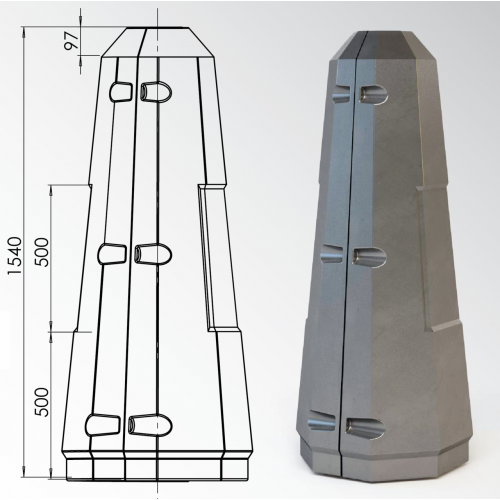 Цоколь восьмигранный стеклопластиковый А1 210х1540 мм в Иркутске

